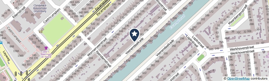 Kaartweergave Veenendaalkade 309 in Den Haag