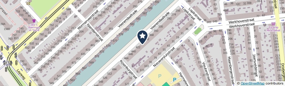 Kaartweergave Veenendaalkade 406 in Den Haag