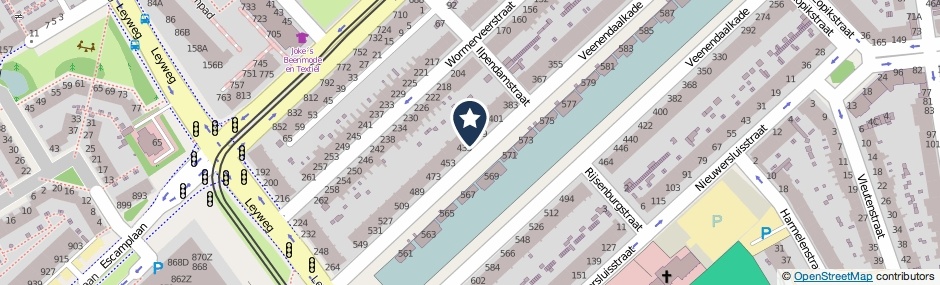 Kaartweergave Veenendaalkade 429 in Den Haag