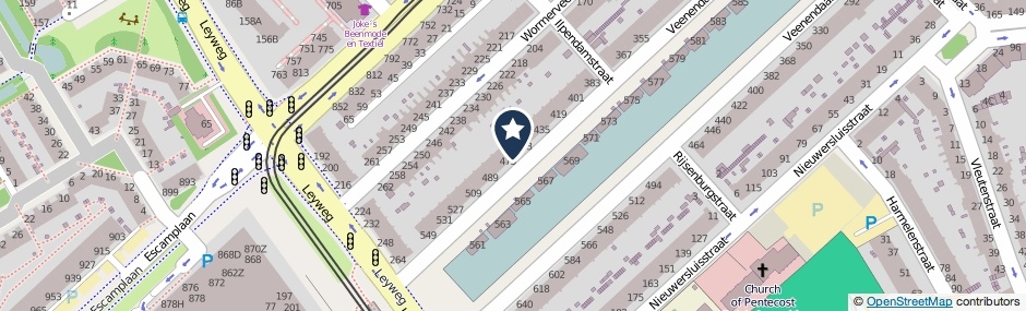 Kaartweergave Veenendaalkade 461 in Den Haag