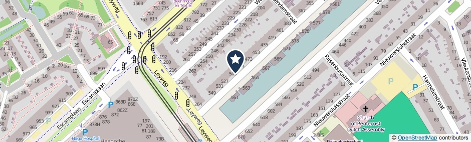 Kaartweergave Veenendaalkade 497 in Den Haag