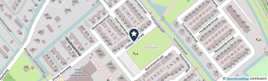 Kaartweergave Vlietpolderstraat in Den Haag