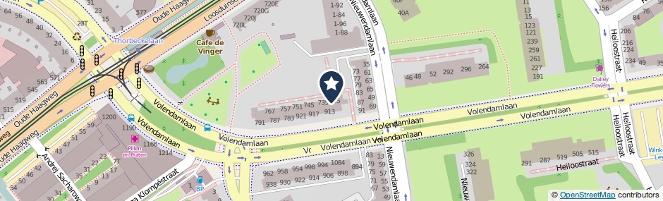 Kaartweergave Volendamlaan 729 in Den Haag