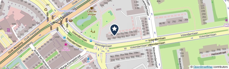 Kaartweergave Volendamlaan 763 in Den Haag