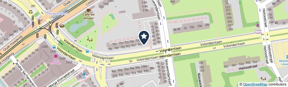 Kaartweergave Volendamlaan 815 in Den Haag