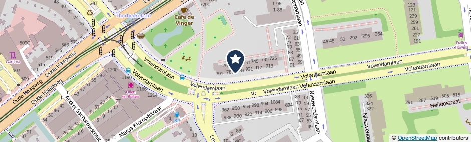 Kaartweergave Volendamlaan 895 in Den Haag