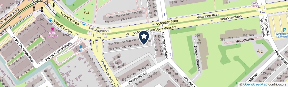 Kaartweergave Volendamlaan 896 in Den Haag