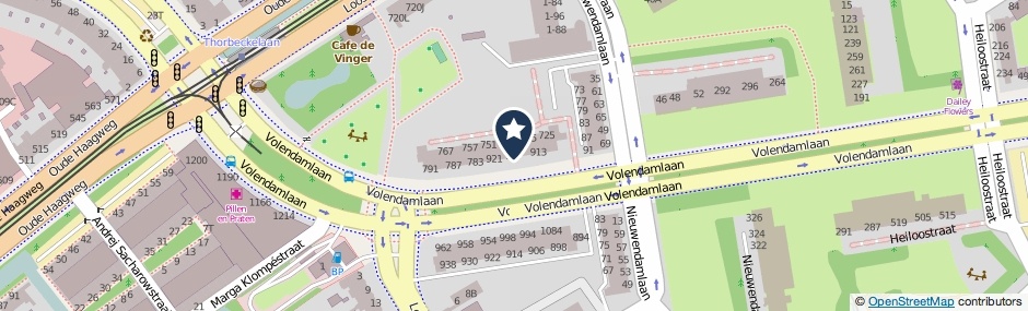 Kaartweergave Volendamlaan 905 in Den Haag