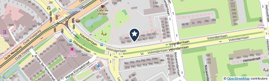 Kaartweergave Volendamlaan 925 in Den Haag