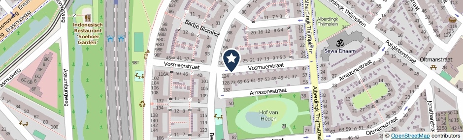 Kaartweergave Vosmaerstraat in Den Haag