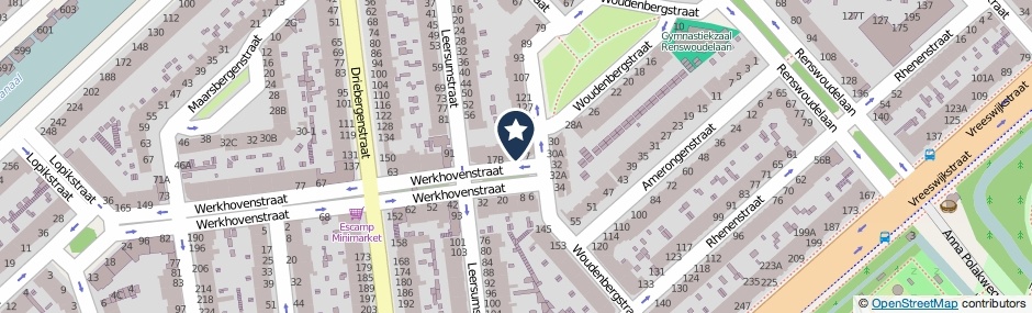 Kaartweergave Werkhovenstraat 11 in Den Haag