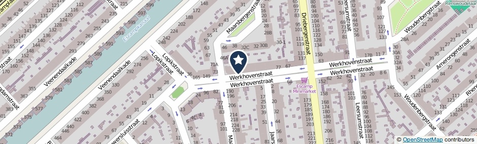 Kaartweergave Werkhovenstraat 125 in Den Haag