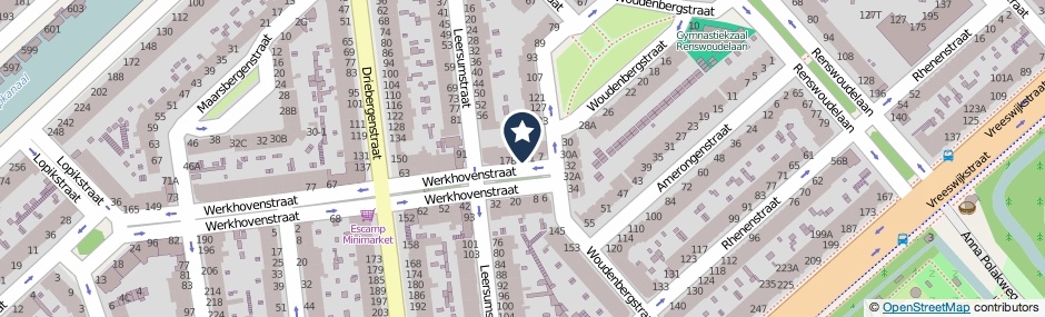 Kaartweergave Werkhovenstraat 15-B in Den Haag