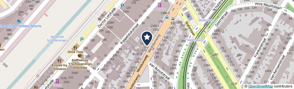 Kaartweergave Westduinweg 122-B in Den Haag