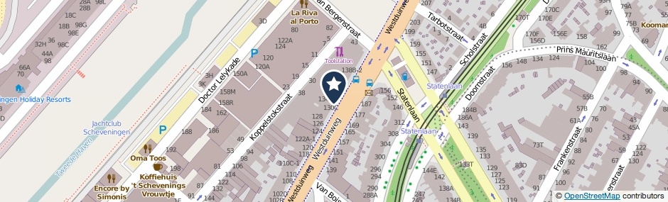Kaartweergave Westduinweg 134-A in Den Haag