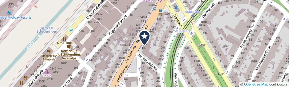Kaartweergave Westduinweg 141 in Den Haag