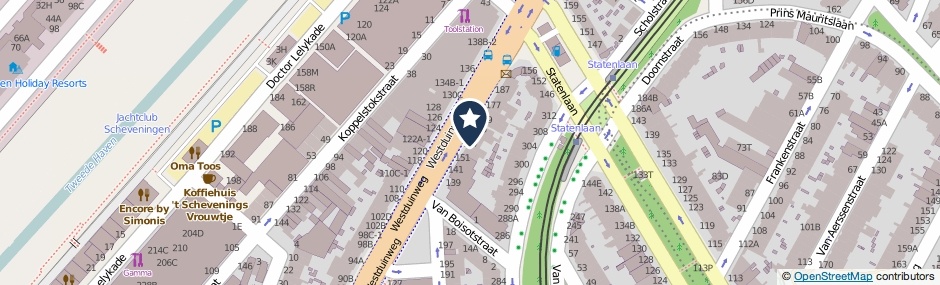 Kaartweergave Westduinweg 159 in Den Haag