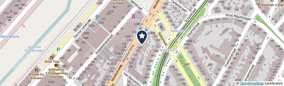 Kaartweergave Westduinweg 179 in Den Haag