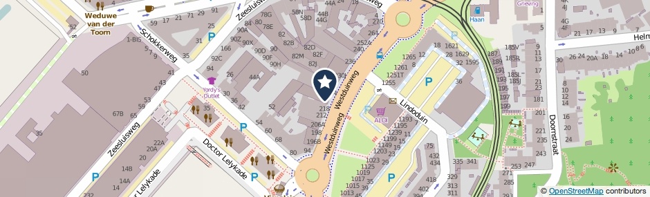 Kaartweergave Westduinweg 222 in Den Haag