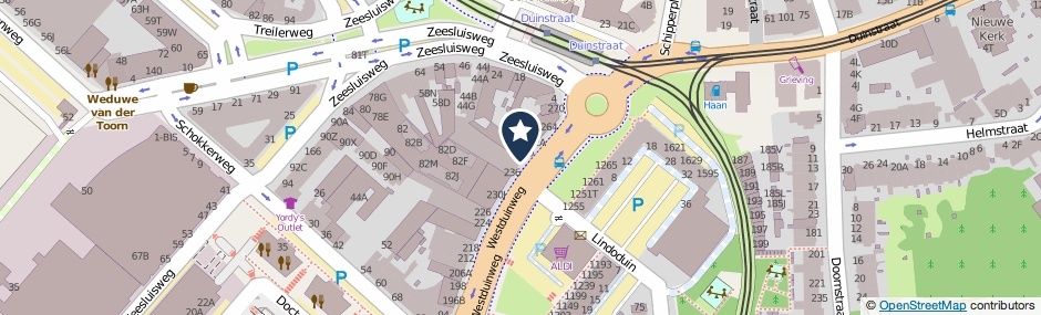 Kaartweergave Westduinweg 240 in Den Haag