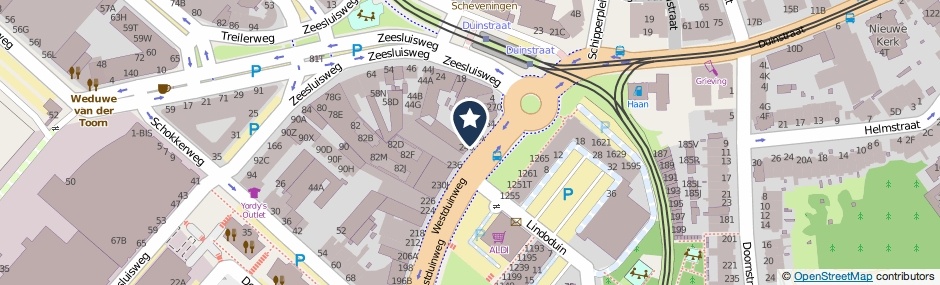 Kaartweergave Westduinweg 252 in Den Haag