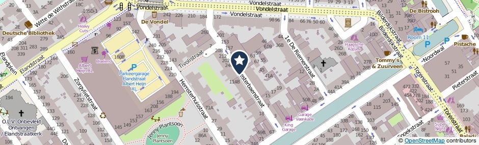Kaartweergave Westerbaenstraat in Den Haag