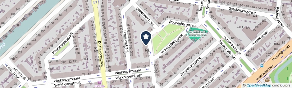 Kaartweergave Woudenbergstraat 107 in Den Haag