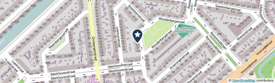 Kaartweergave Woudenbergstraat 111 in Den Haag