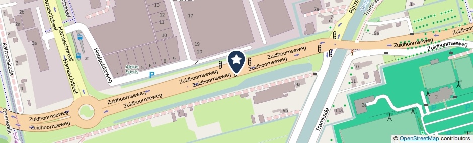 Kaartweergave Zuidhoornseweg in Den Hoorn (Zuid-Holland)