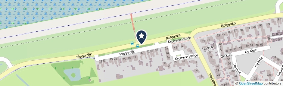 Kaartweergave Molgerdijk in Den Oever