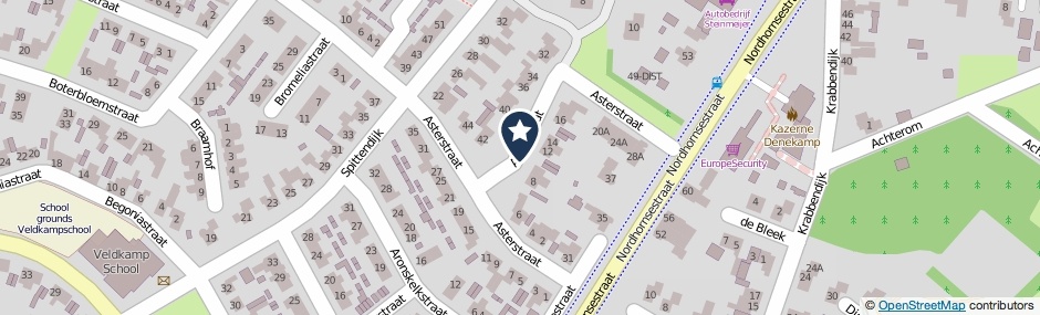 Kaartweergave Asterstraat in Denekamp