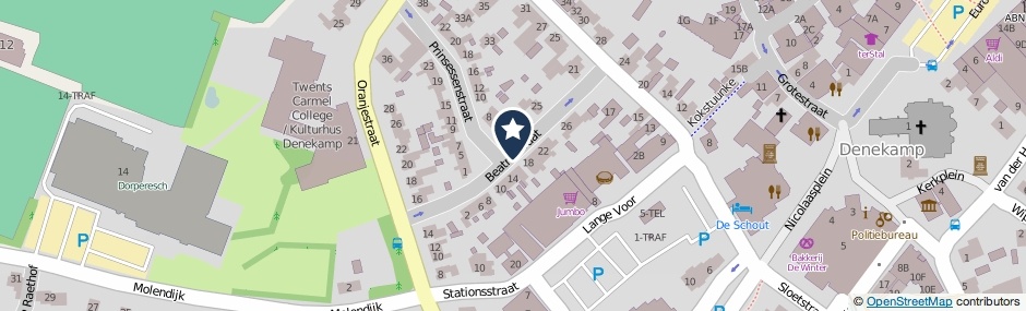 Kaartweergave Beatrixstraat in Denekamp