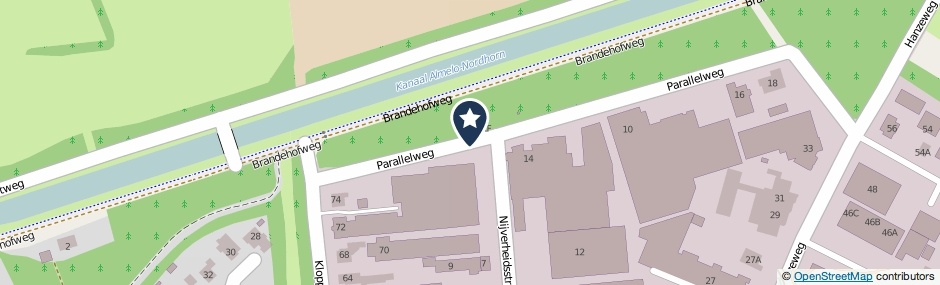 Kaartweergave Parallelweg in Denekamp