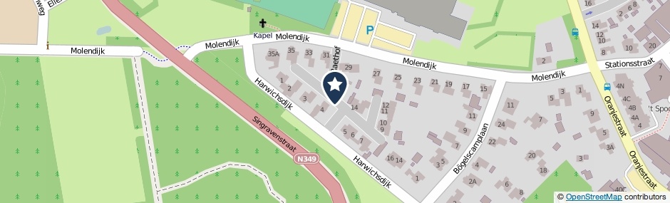 Kaartweergave Van Raethof in Denekamp