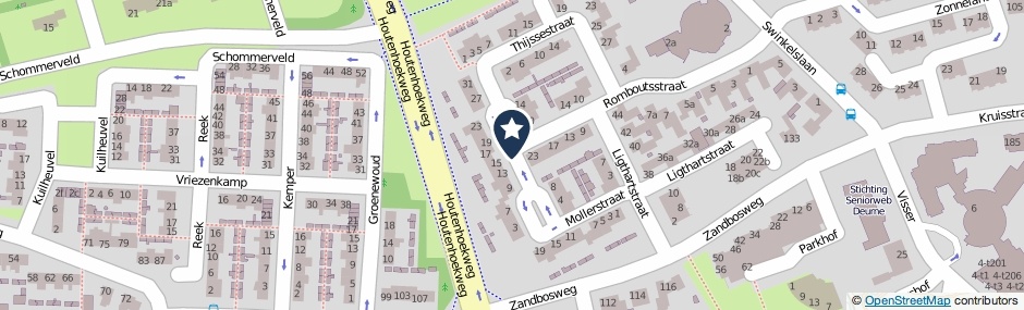 Kaartweergave Knippenbergstraat in Deurne