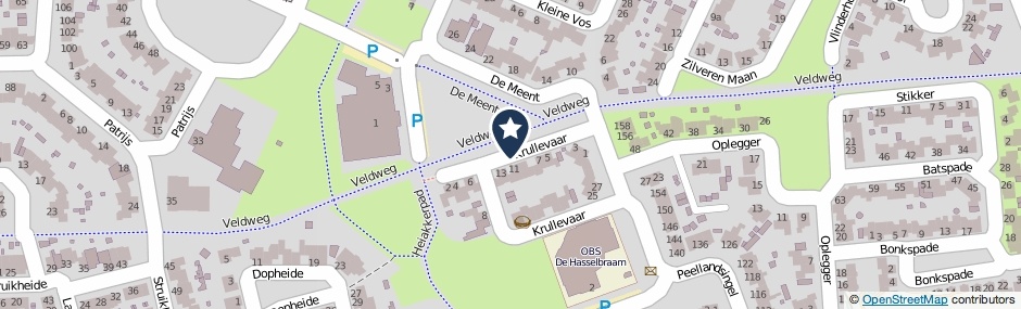 Kaartweergave Krullevaar in Deurne