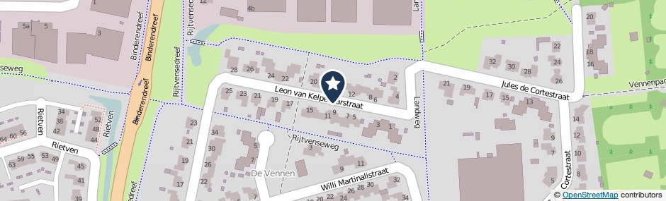 Kaartweergave Leon Van Kelpenaarstraat in Deurne