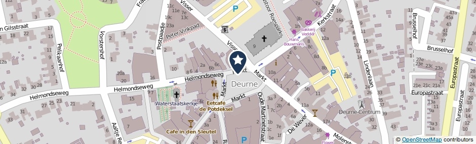Kaartweergave Markt in Deurne