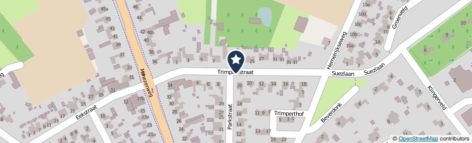 Kaartweergave Trimpertstraat in Deurne