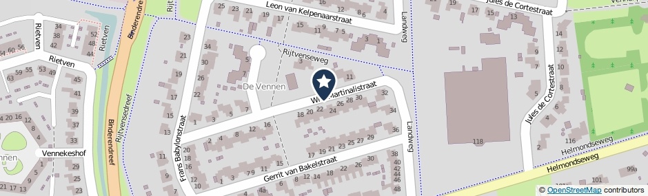 Kaartweergave Willi Martinalistraat in Deurne