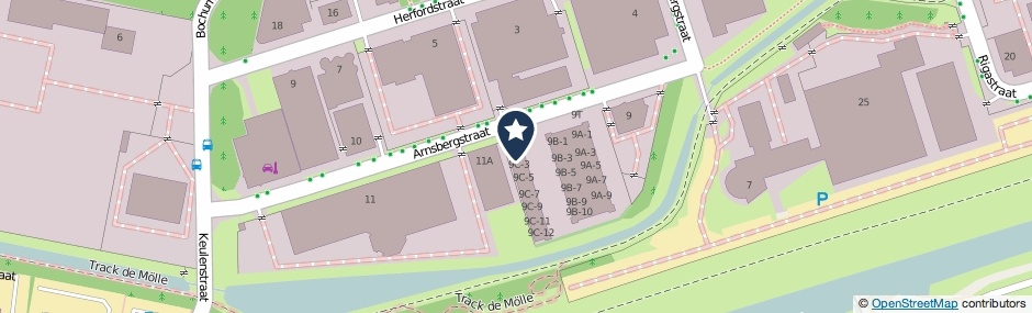 Kaartweergave Arnsbergstraat 9-C2 in Deventer