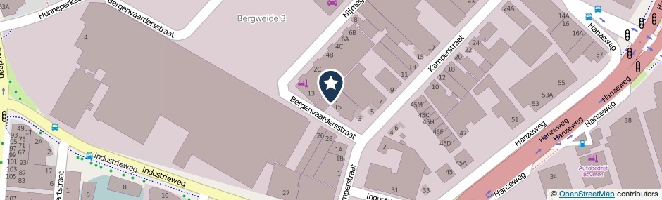 Kaartweergave Bergenvaardersstraat 15-A in Deventer