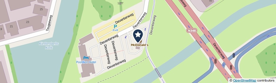 Kaartweergave Deventerweg 121-A in Deventer