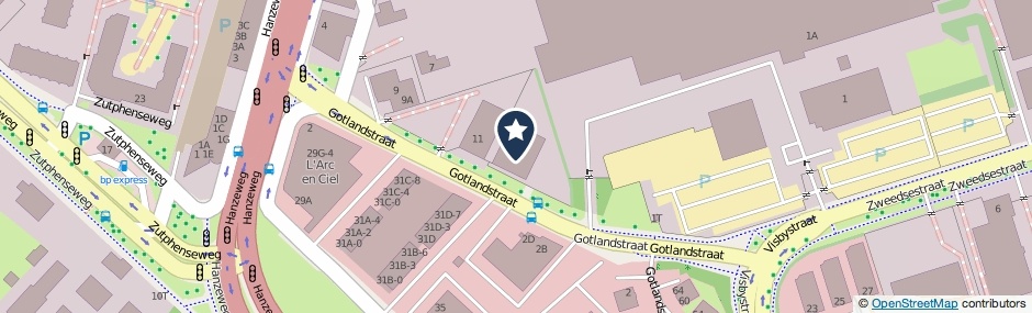 Kaartweergave Gotlandstraat 13 in Deventer