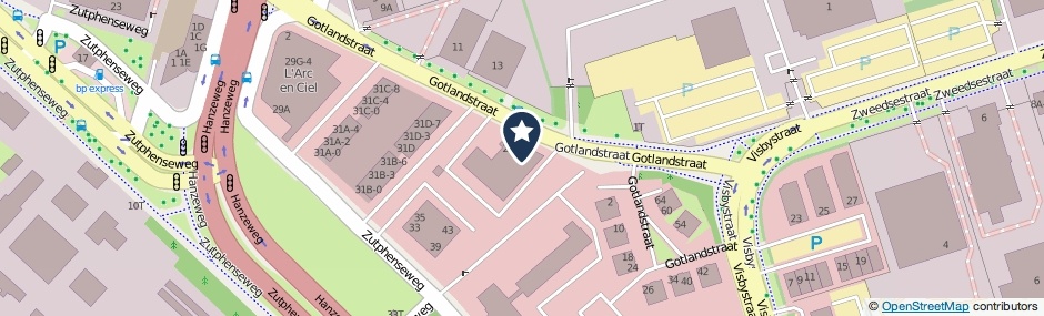 Kaartweergave Gotlandstraat 2-B in Deventer