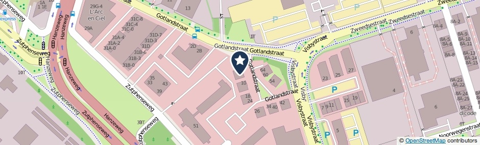 Kaartweergave Gotlandstraat 4 in Deventer