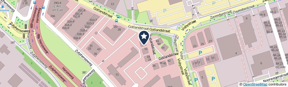 Kaartweergave Gotlandstraat 6 in Deventer
