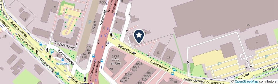 Kaartweergave Gotlandstraat 9-A in Deventer