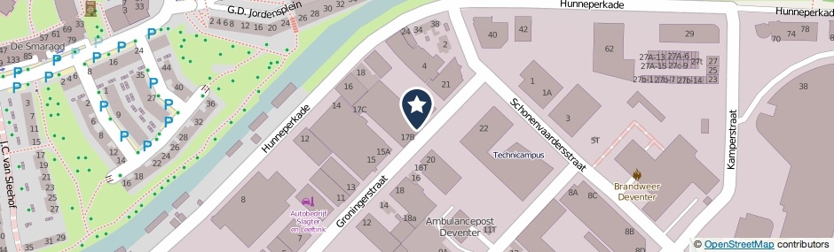 Kaartweergave Groningerstraat 17 in Deventer