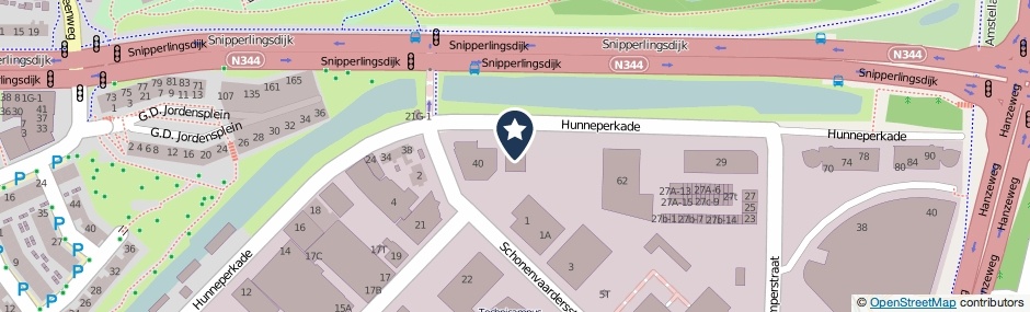Kaartweergave Hunneperkade 42 in Deventer